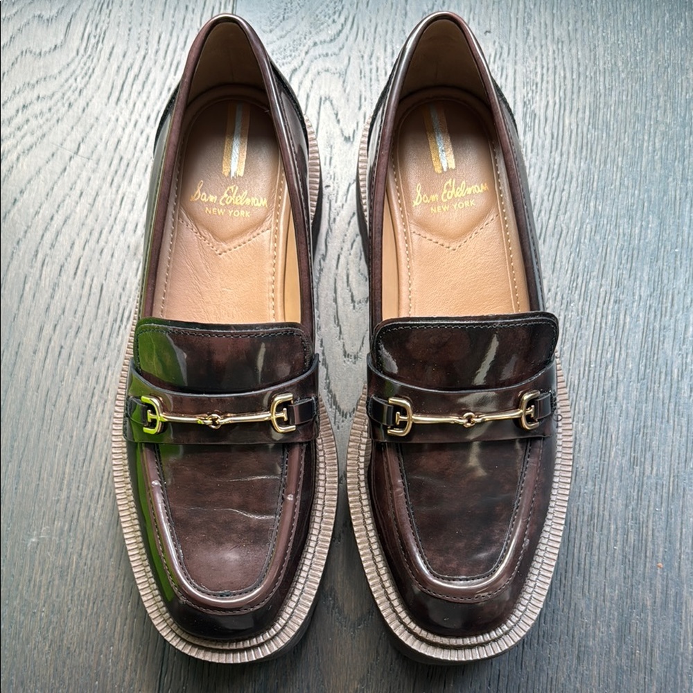 Sam Edelman Dark Brown Leather Loafers